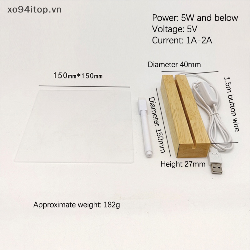 1 Bộ Bảng Mạch Đèn Led Bằng Acrylic Trơn Kèm Bút Đánh Dấu Thay Đổi Màu Trang Trí