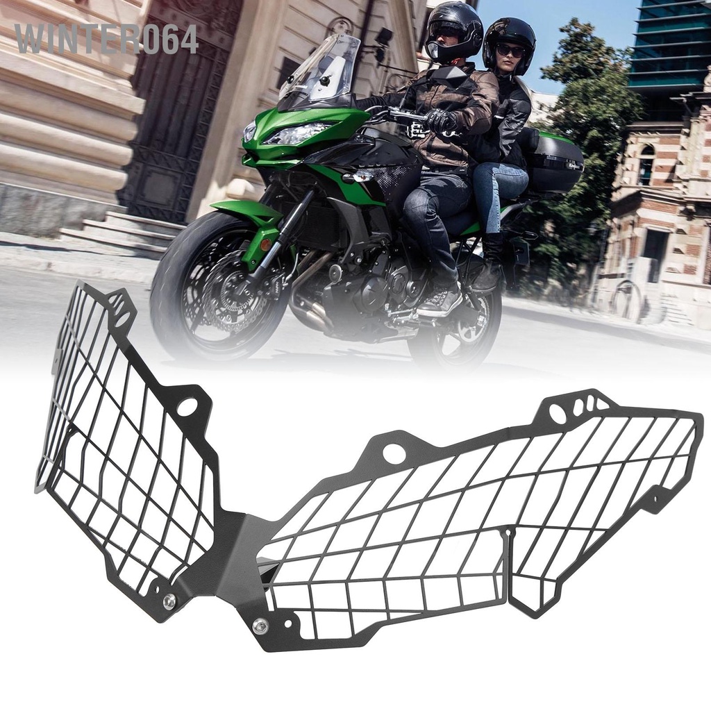 Winter064 Xe Máy Đèn Pha Bảo Vệ Nướng Đen Lưới Bao Da Thay Thế Cho Versys 650 300R 1000