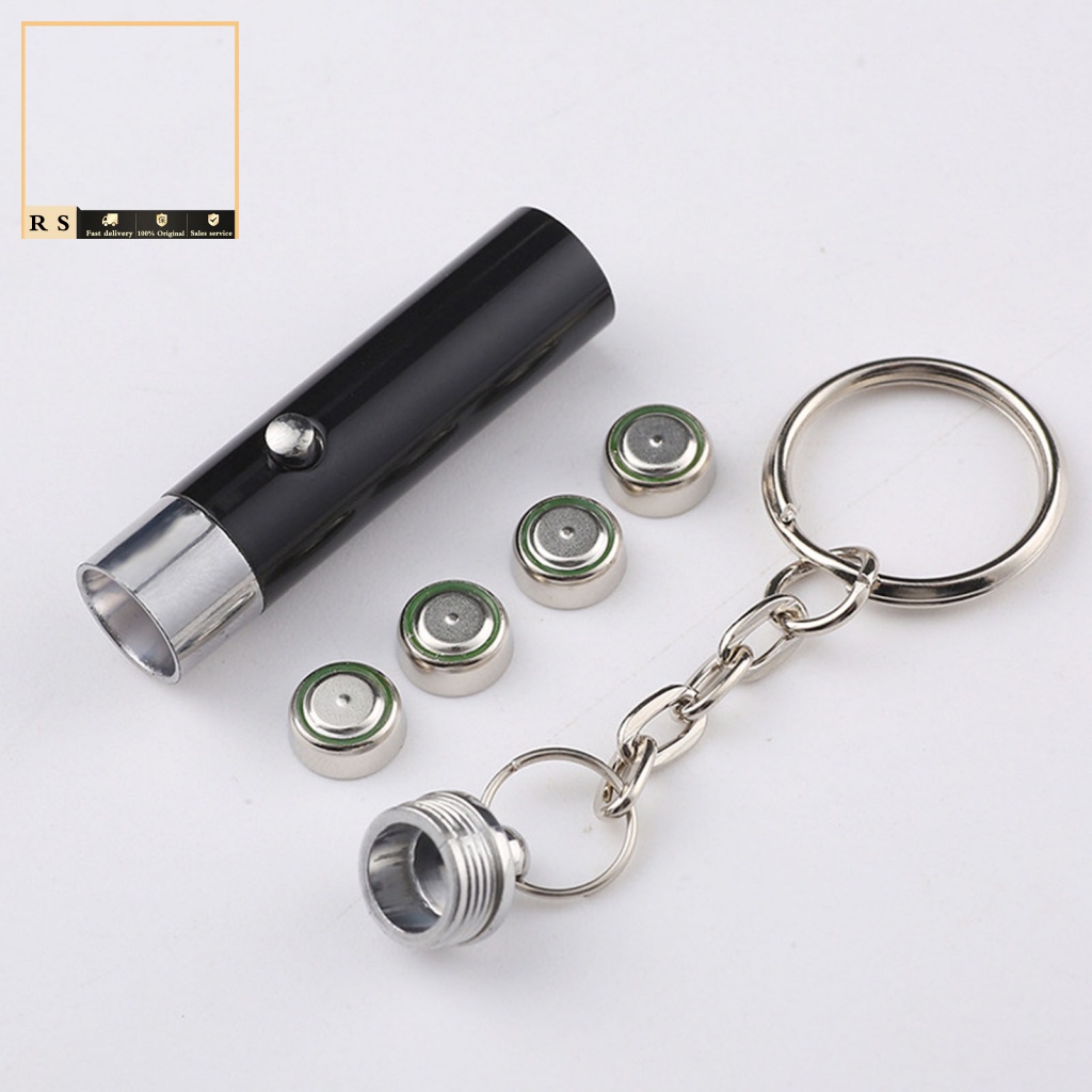 Móc Khóa Gắn Đèn Pin UV Mini 10 Tiết Kiệm Điện Màu Đen