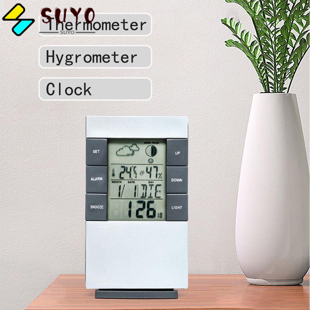 Đồng Hồ Báo Thức Điện Tử Có Màn Hình LCD Hiển Thị Nhiệt Độ Thời Tiết Mới