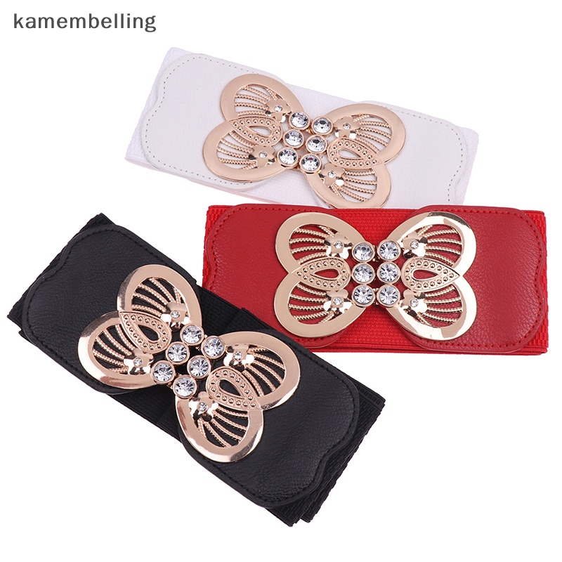 Thắt Lưng Bản Rộng Co Giãn Đính Đá Thanh Lịch Cổ Điển Cho Nữ