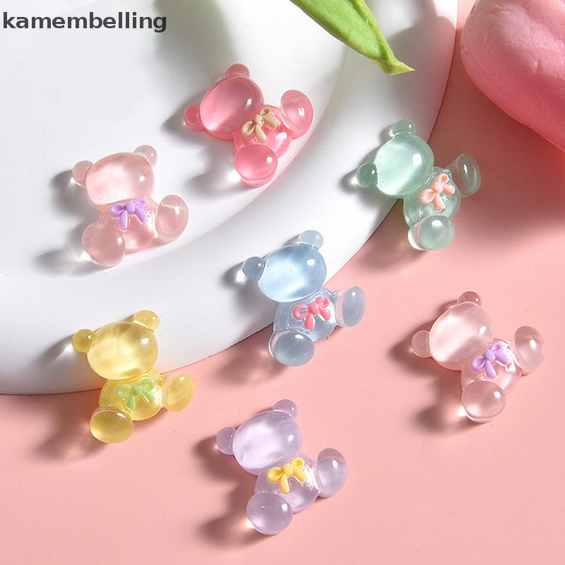 Kamembelling Set 10 Hộp Đựng Điện Thoại Trong Suốt Đính Nơ Họa Tiết Gấu Dễ Thương