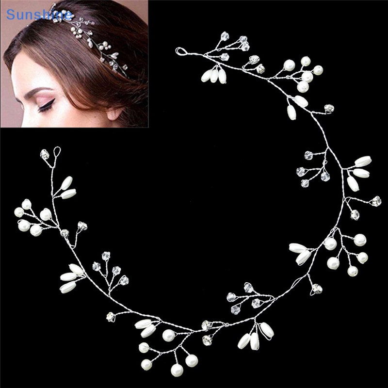 Băng Đô Cài Tóc Đính Ngọc Trai Giả Cho Cô Dâu