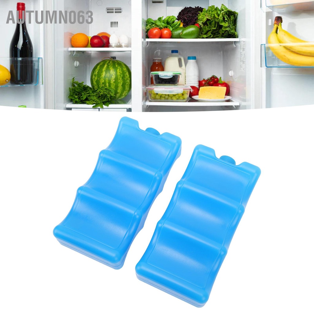 Autumn063 2 Túi Đá Sữa Mẹ Hình Đường Viền Màu Xanh Hộp Có Thể Tái Sử Dụng Cho Đi Làm