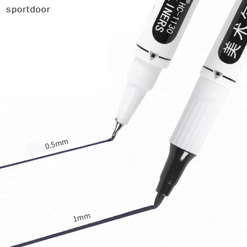 Bút Đánh Dấu Hai Đầu Kháng Nước Chống Mài Mòn Màu Đen / Đỏ / Xanh Dương