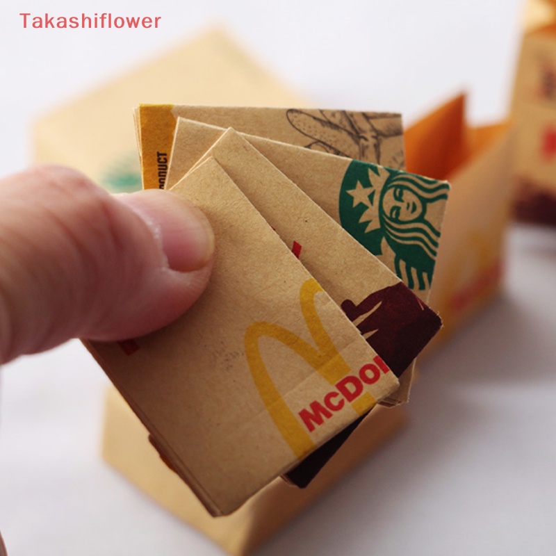 Set 5 Túi Giấy Đựng Bánh Hamburger / Khoai Tây Chiên Trang Trí Nhà Búp Bê