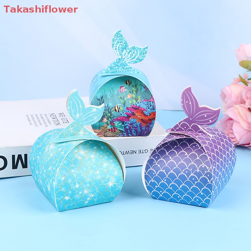 Set 10 Hộp Đựng Bánh Kẹo Hình Đuôi Nàng Tiên Cá Lấp Lánh