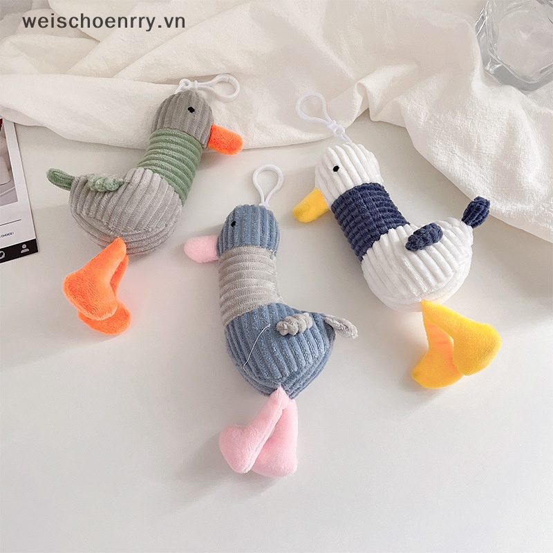 Móc Khóa Hình Vịt Nhồi Bông Xinh Xắn Dễ Thương