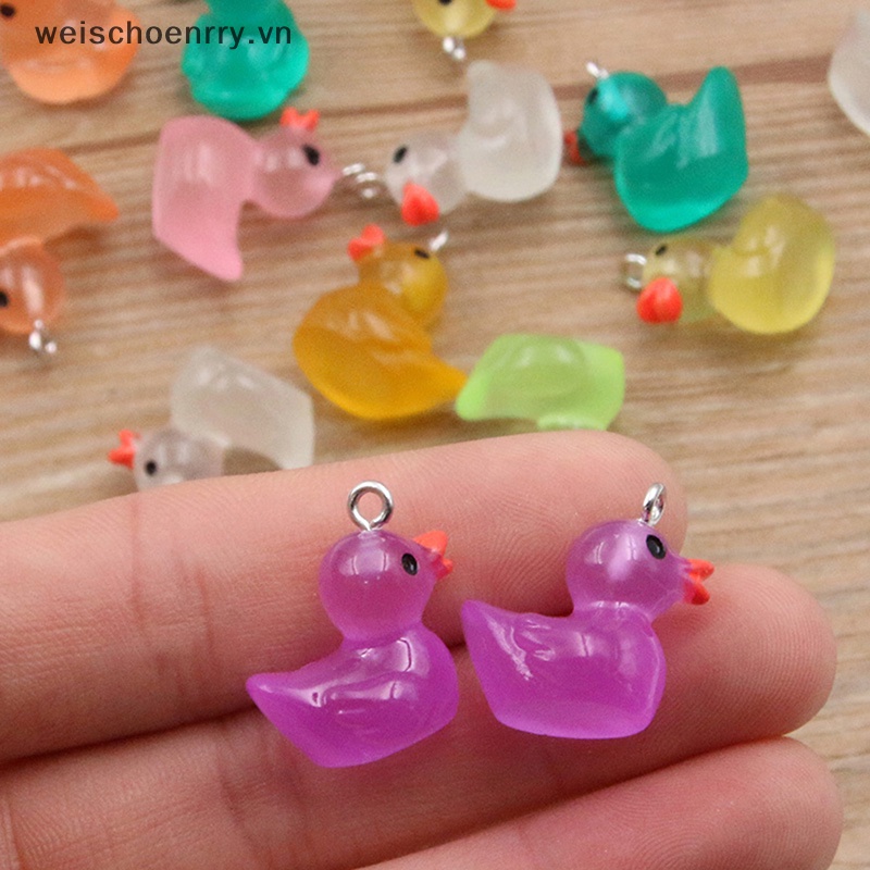 1 Tượng Vịt Mini Bằng Nhựa Phát Sáng Trang Trí Tiểu Cảnh