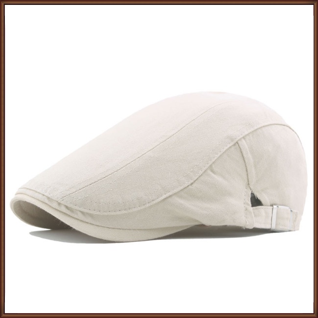 Mũ Beret Cotton Mỏng Màu Sắc Đơn Giản Phong Cách Retro Chống Nắng Thoáng Khí Cho Nam