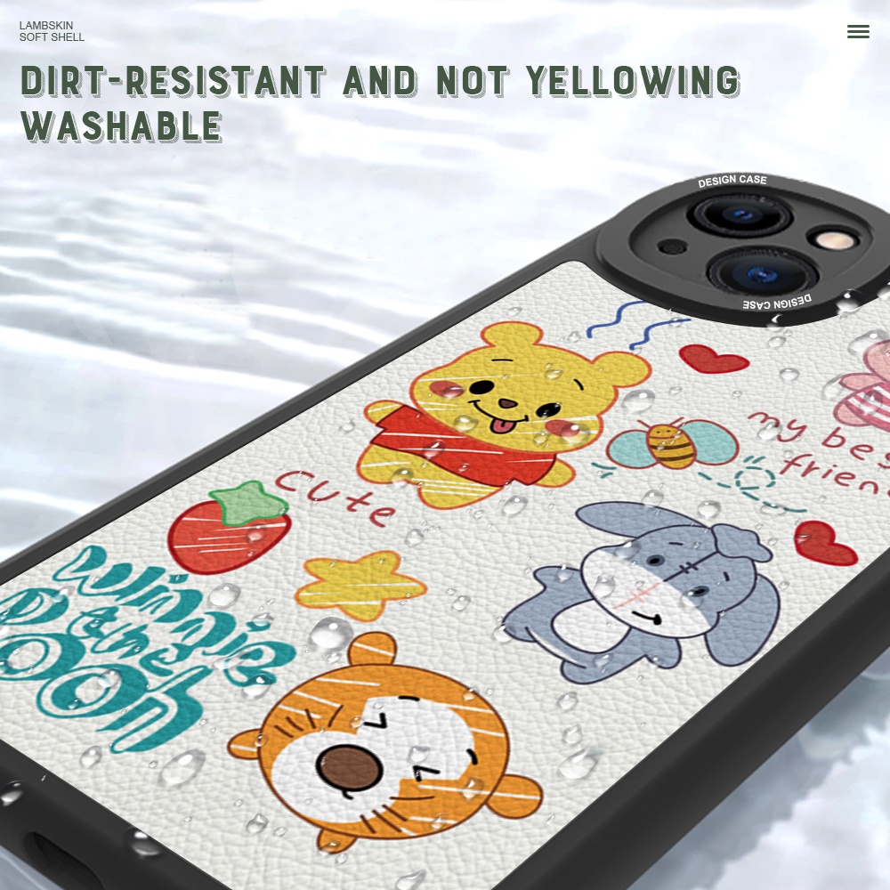 Xiaomi Mi 10 9 8 10T Pro Lite Cho Ốp lưng điện thoại In Hình Lambskin Cartoon Pooh Bear