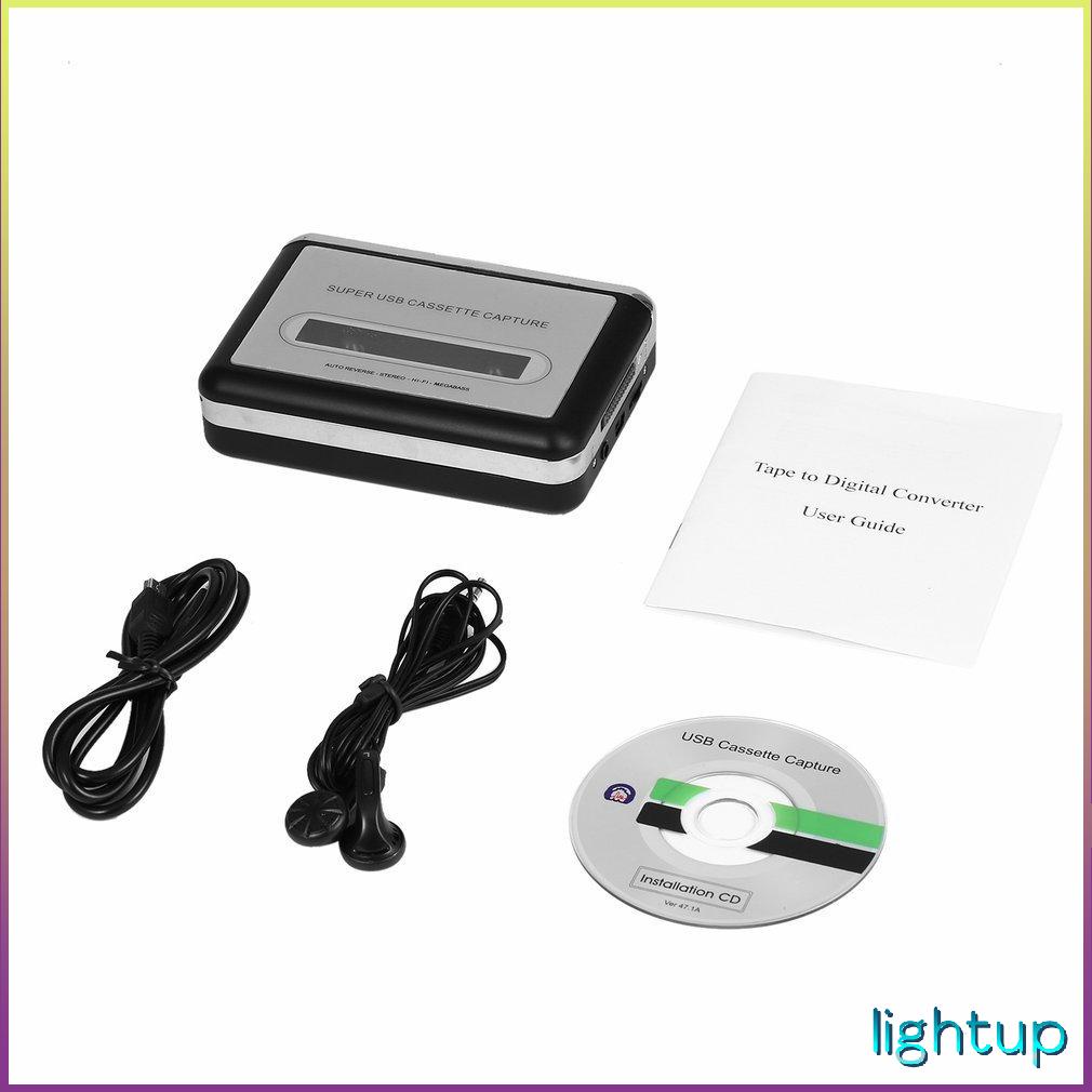 Usb2.0 Portable Tape To Pc Super Cassette Mp3 Audio Music Cd Digital Player Converter Capture Recorder + Tai nghe [Y/12]