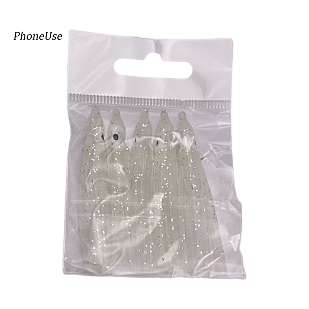 Bộ 5 Mồi Câu Cá Giả Hình Bạch Tuộc Mềm Hiệu Ứng Dạ Quang