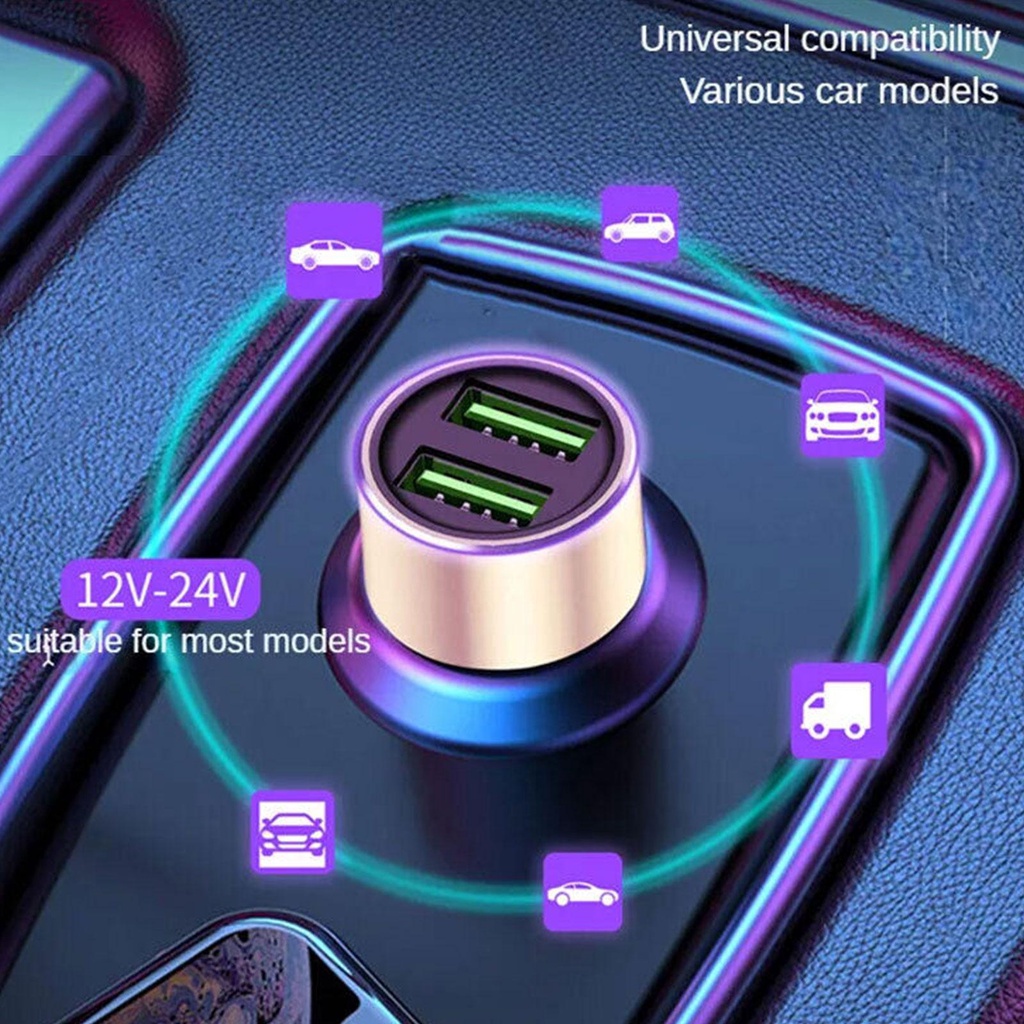 Sạc Nhanh S3E0 LED USB Hai CổNg Cho Xe Hơi