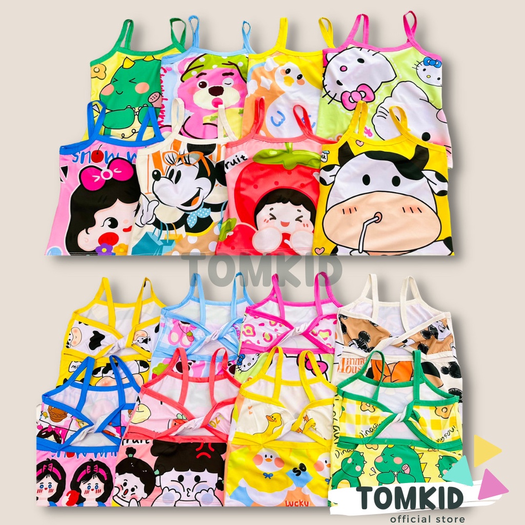 Bộ 2 dây bé gái, đồ bộ cho bé gái phối lưng chất thun lạnh dày dặn thoáng mát co giãn tốt 8-40kg Tomkids