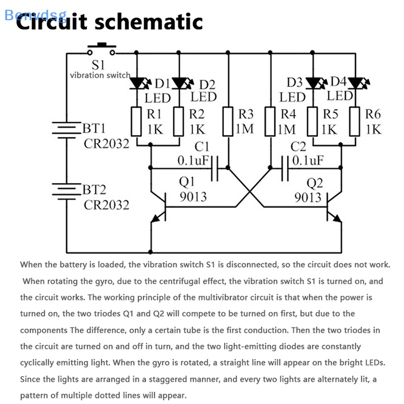 Benvdsg &gt; 1 Bộ Con Quay Hồi Chuyển Đèn LED Điện Tử Tự Làm Hình Đèn Lồng Rotag