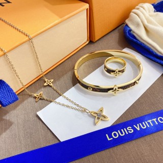  LOUIS VUITTON Vòng cổ Thép Titan Họa Tiết Lv Sang Trọng Cho Nam Nữ 