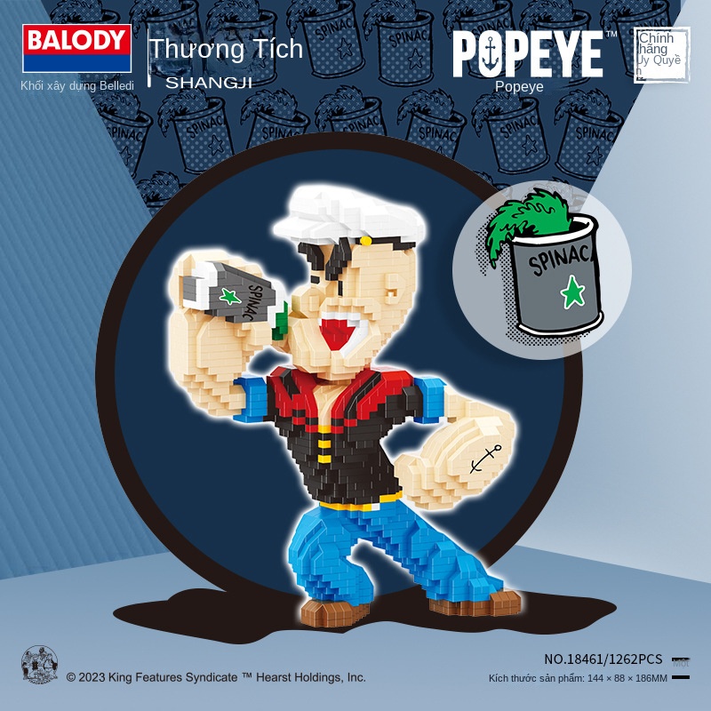 Bộ Đồ Chơi Lắp Ráp Hình Popeye Vui Nhộn Cho Bé