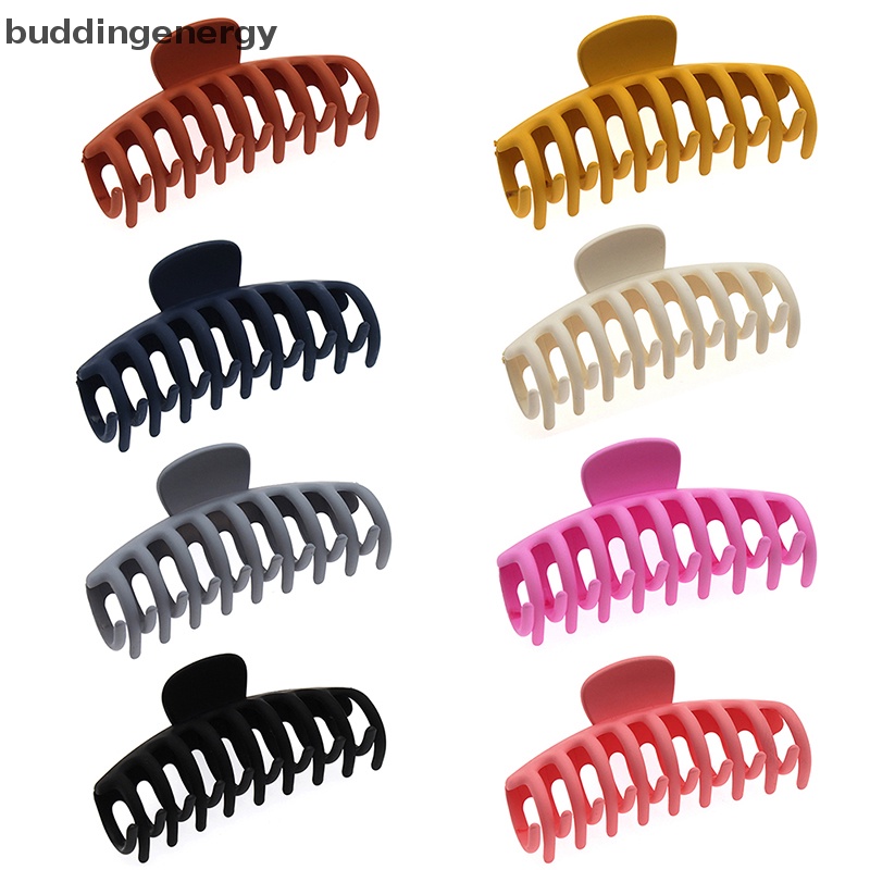 Kẹp Tóc Càng Cua Lớn Bằng Nhựa Màu Trơn Thanh Lịch Cho Nữ