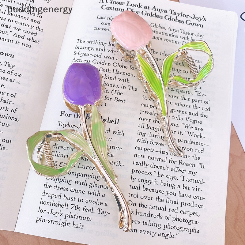 {BUDDI} Mới Kẹp Tóc Hoa Tulip / Cá Mập / Kẹp Tóc Đuôi Ngựa Ngọt Ngào Thời Thượng {BUDDI {buddingenergy}