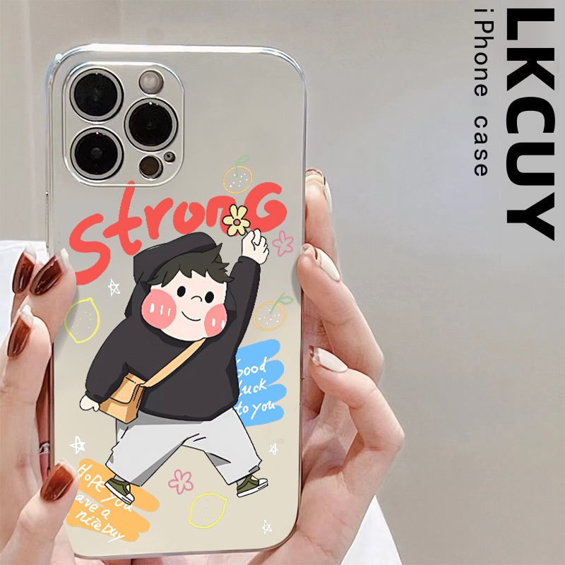 Ốp Điện Thoại Silicon TPU Mềm Mạ Điện Dễ Thương Chống Sốc Cho IPhone 14 13 12 11 Pro XS Max XR X 8 + 7 6S Plus