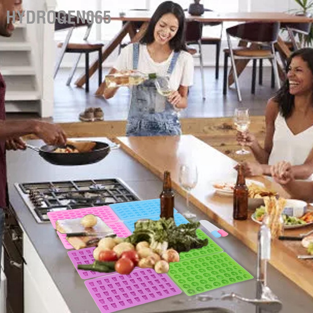 Hydrogen065 10 Chiếc Kẹo Silicon Khuôn Mini Khủng Long Gấu Trái Tim Hình Bánh Donut Cao Chịu Nhiệt Độ Thấp Với Ống Nhỏ Giọt Cho DIY