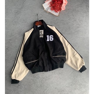 Áo Khoác Bomber Thêu số 16 chất da lộn