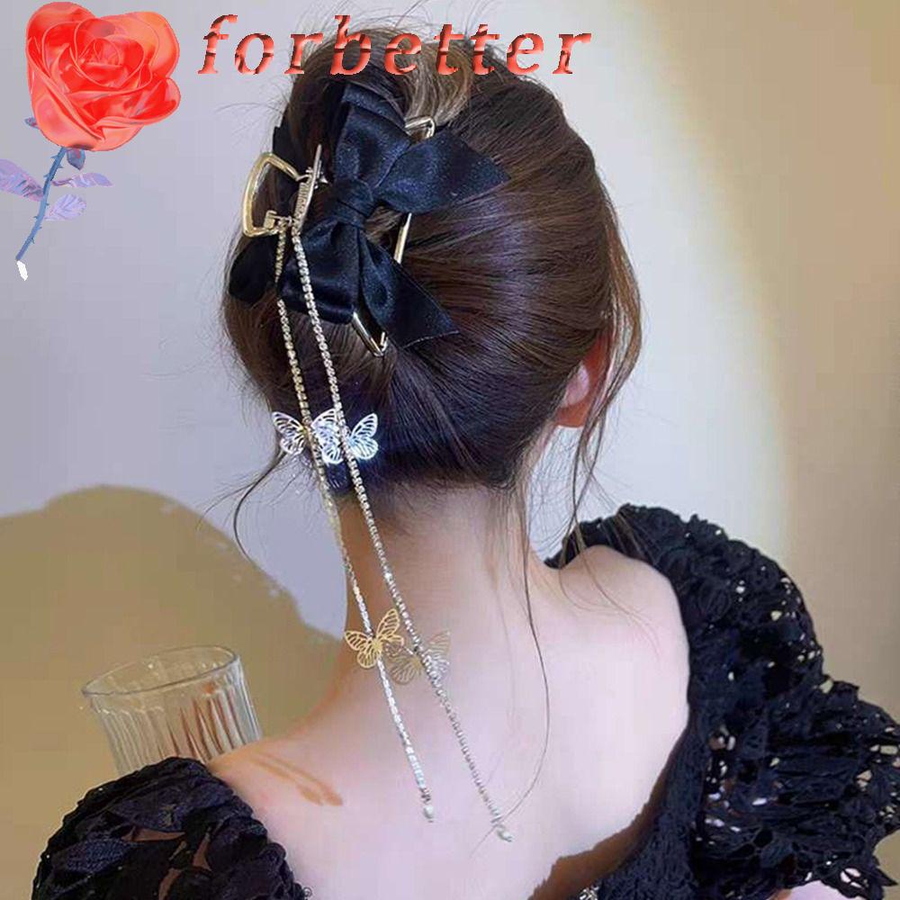 Kẹp Tóc Hình Cá Mập Đính Tua Rua Dài Bằng Hợp Kim Phong Cách Hàn Quốc Cổ Điển Cho Nữ