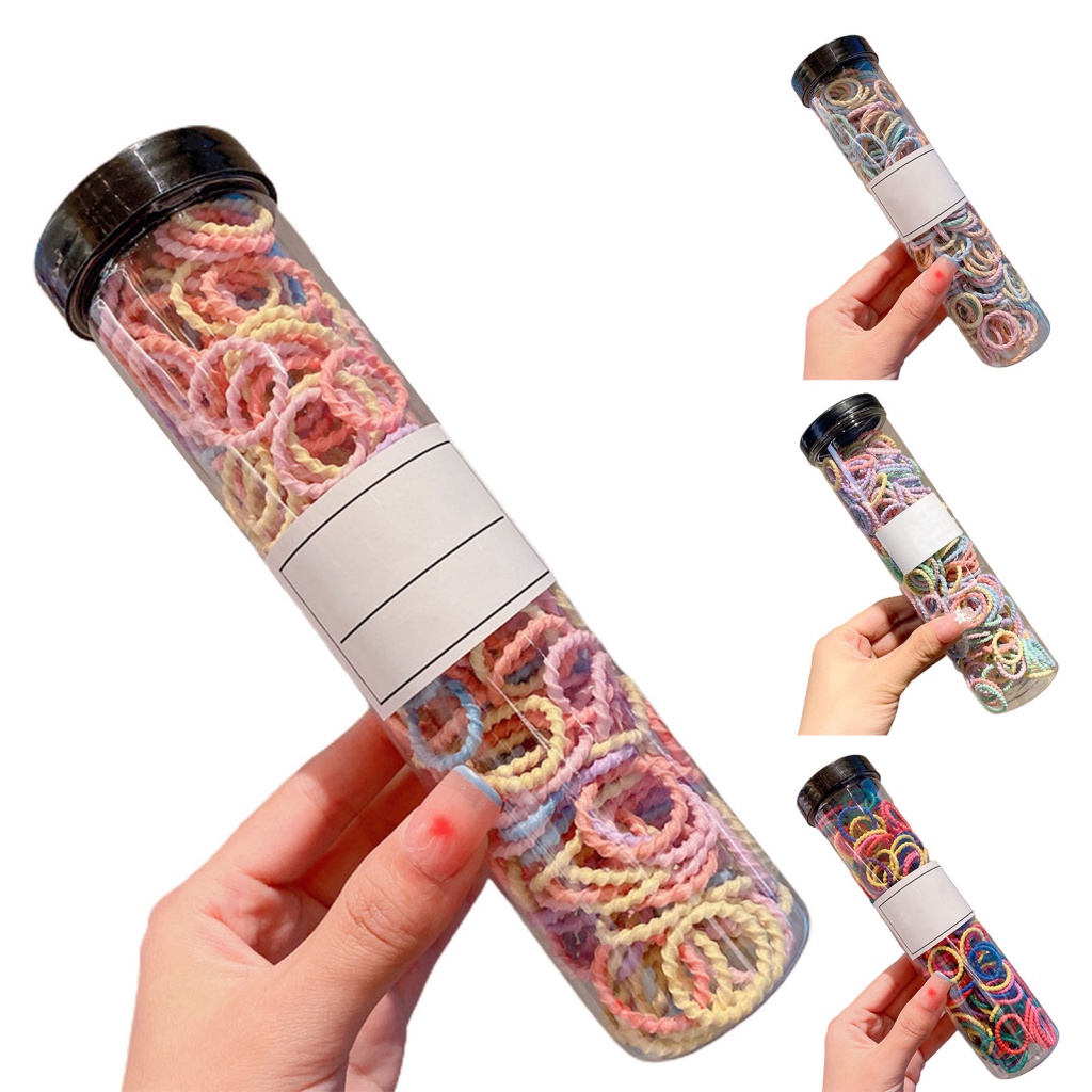 Hộp 300 Dây Buộc Tóc Chống Trượt Tiện Dụng Cho Bé Gái