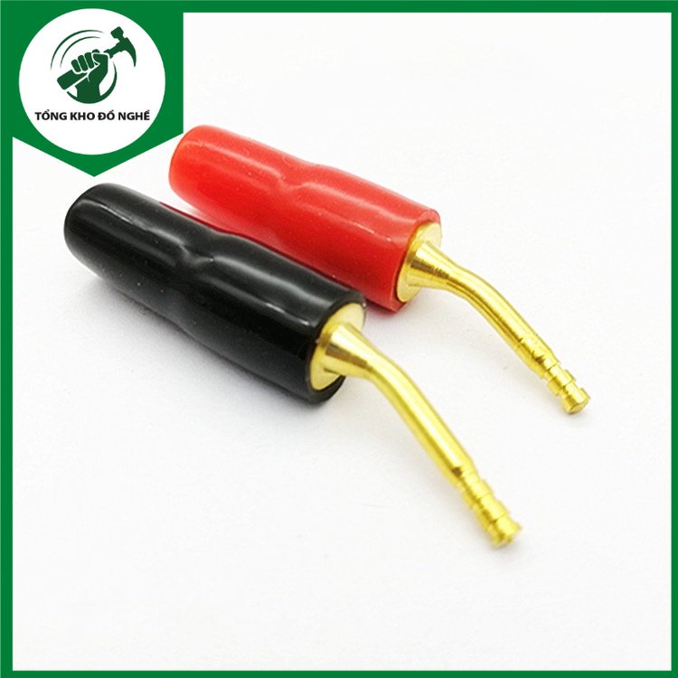 {Theo dõi shop- GIẢM 5%} Jack loa mỏ chim dạng cứng - Giắc mỏ chim cứng cong 2mm màu đen đỏ siết ốc loại xịn _ TKDN