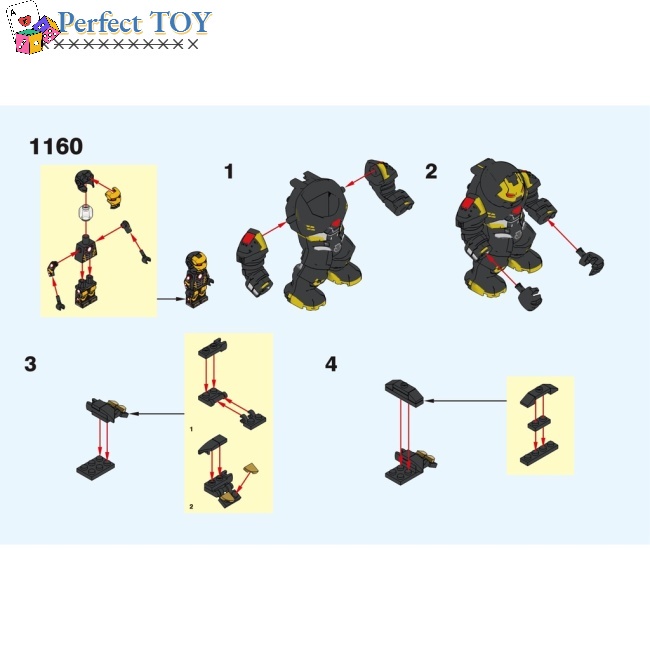 Mô Hình Lego Nhân Vật Siêu Anh Hùng Hulkbuster 44