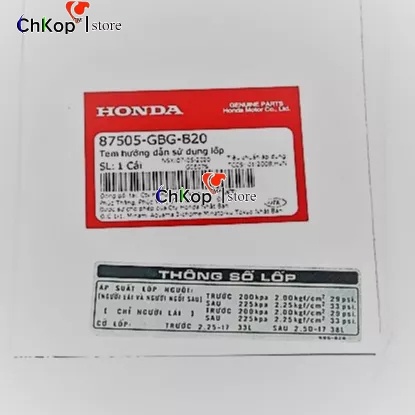 Tem thông số xe máy honda chính hãng