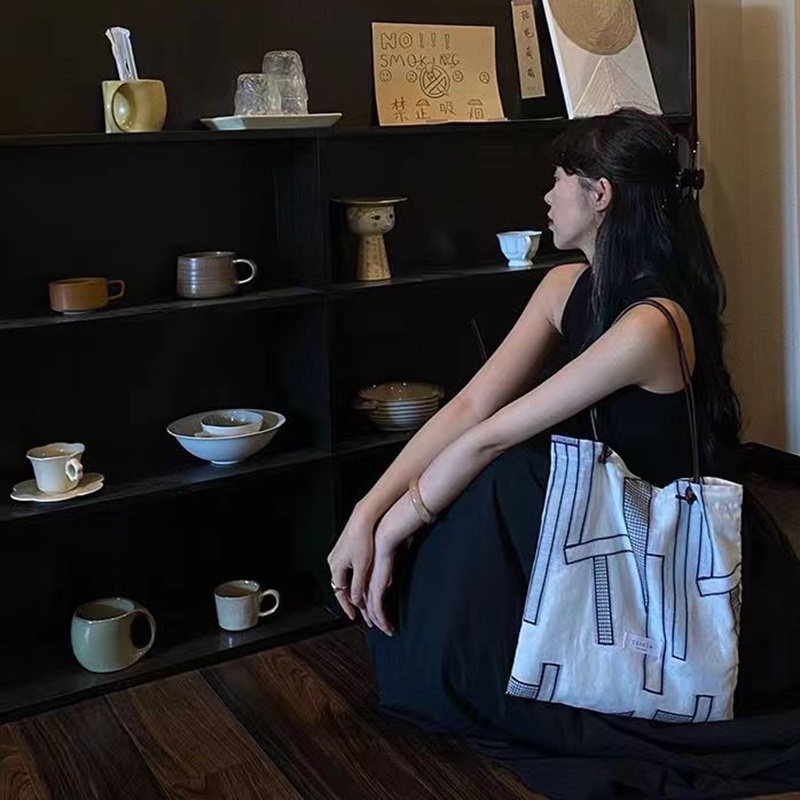 Túi Xách Bằng Vải canvas Và Da Bò satin Phong Cách Trung Hoa Dành Cho Nữ