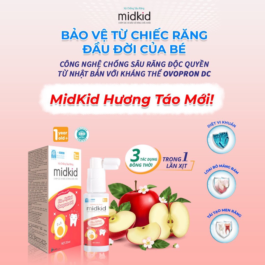 Xịt chống sâu răng, Midkid xanh, midkid đỏ, midbos, Tinh dầu tỏi diệp Chi