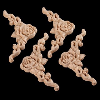 Set 10 Miếng Gỗ Chạm Khắc Hoa Trang Trí Nội Thất