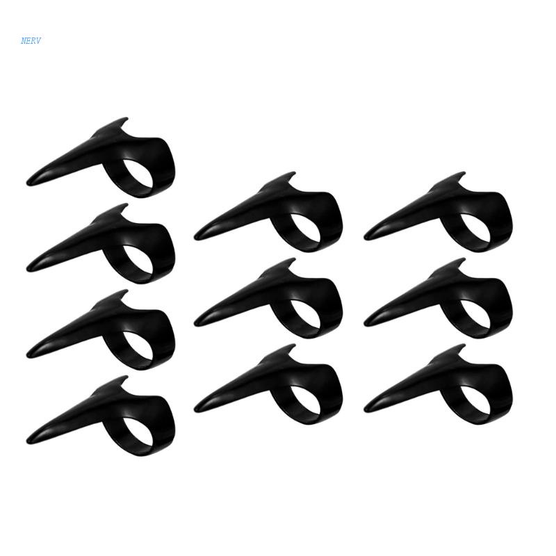 Set 10 Nhẫn Đeo Ngón Tay Trang Trí Móng Nghệ Thuật Phong Cách Gothic Punk Cổ Điển Cho Nam