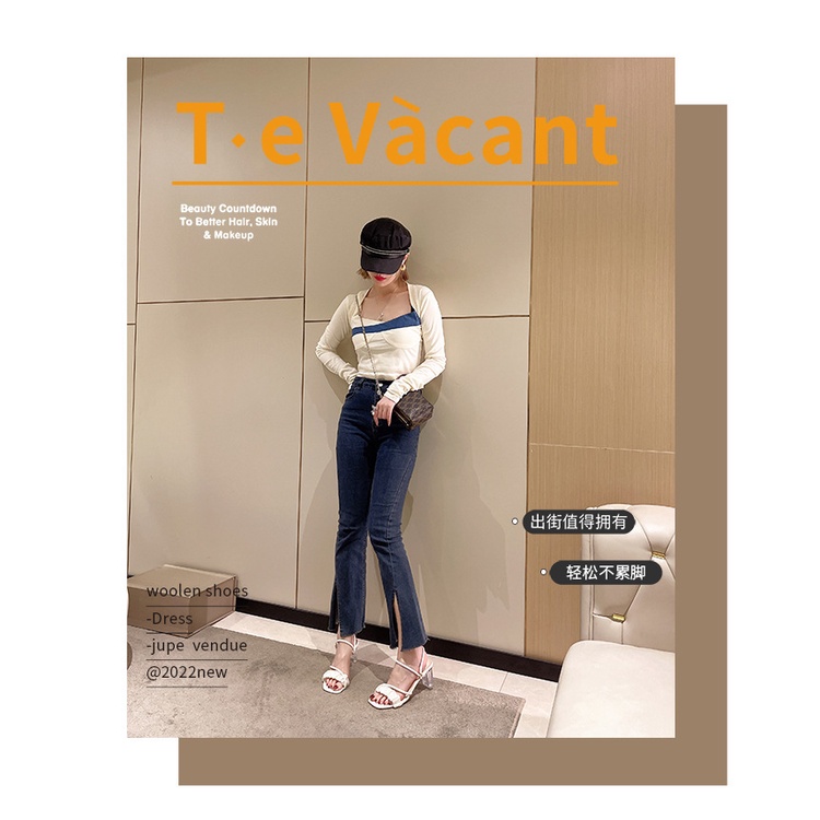 Thanh lịch giày cao gót nữ  Sandal Cao Gót Mũi Nhọn AB2447