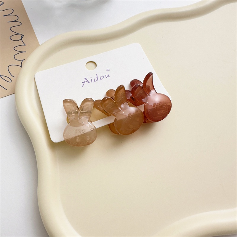 Set 3 Kẹp Tóc Trong Suốt Hình Thỏ Dễ Thương Cho Bé Gái