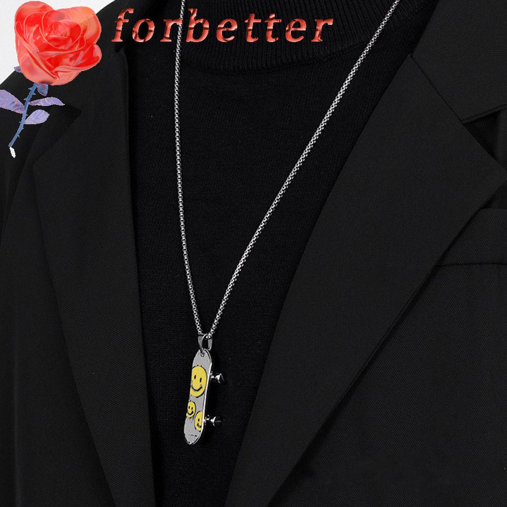 Vòng cổ Thép Titan Mặt Ván Trượt Phong Cách Hip Hop Cá Tính