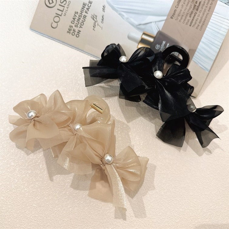 Kẹp Tóc Hình Cá Mập Cỡ Lớn Bằng Vải Organza Phong Cách Hàn Quốc 2023