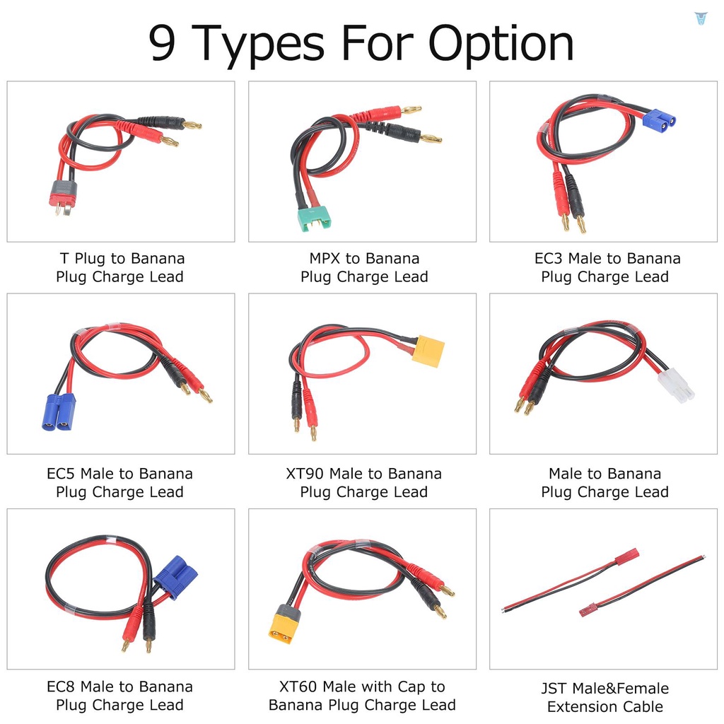 Dây Cáp Sạc QM159 Chuyển Đổi XT90 Đầu Cắm Sang 4mm 14AWG 30cm