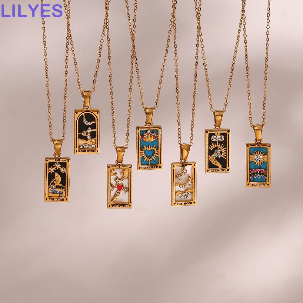 Lilyes Vòng cổ Choker Mặt Hình Vuông / Mặt Trăng / Mặt Trời Phong Cách Hàn Quốc Cá Tính