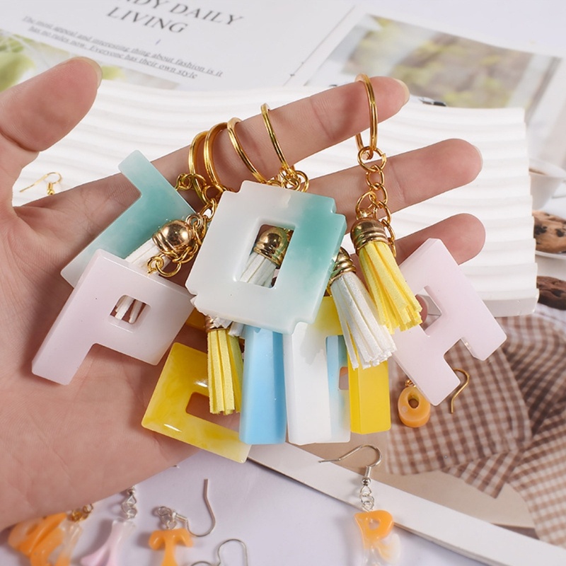 Khuôn Silicone Làm Mặt Móc Khóa Bằng Nhựa Epoxy Hình Chữ Cái Và Số