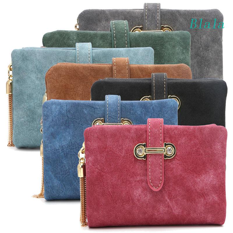 Ví Da Blala Nubuck Đính Kim Cương Giả Và Tua Rua Nhỏ