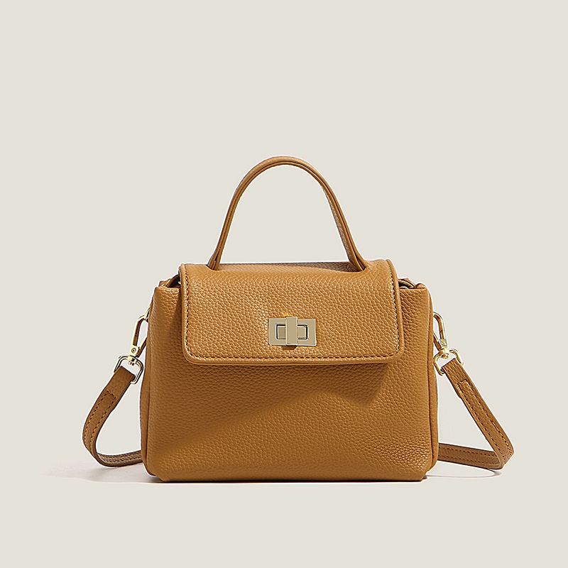 Túi Đeo Chéo Da Mềm Dáng Vuông Nhỏ Màu Trơn Họa Tiết Vỏ Quả Vải Thời Trang Cao Cấp Cho Nữ