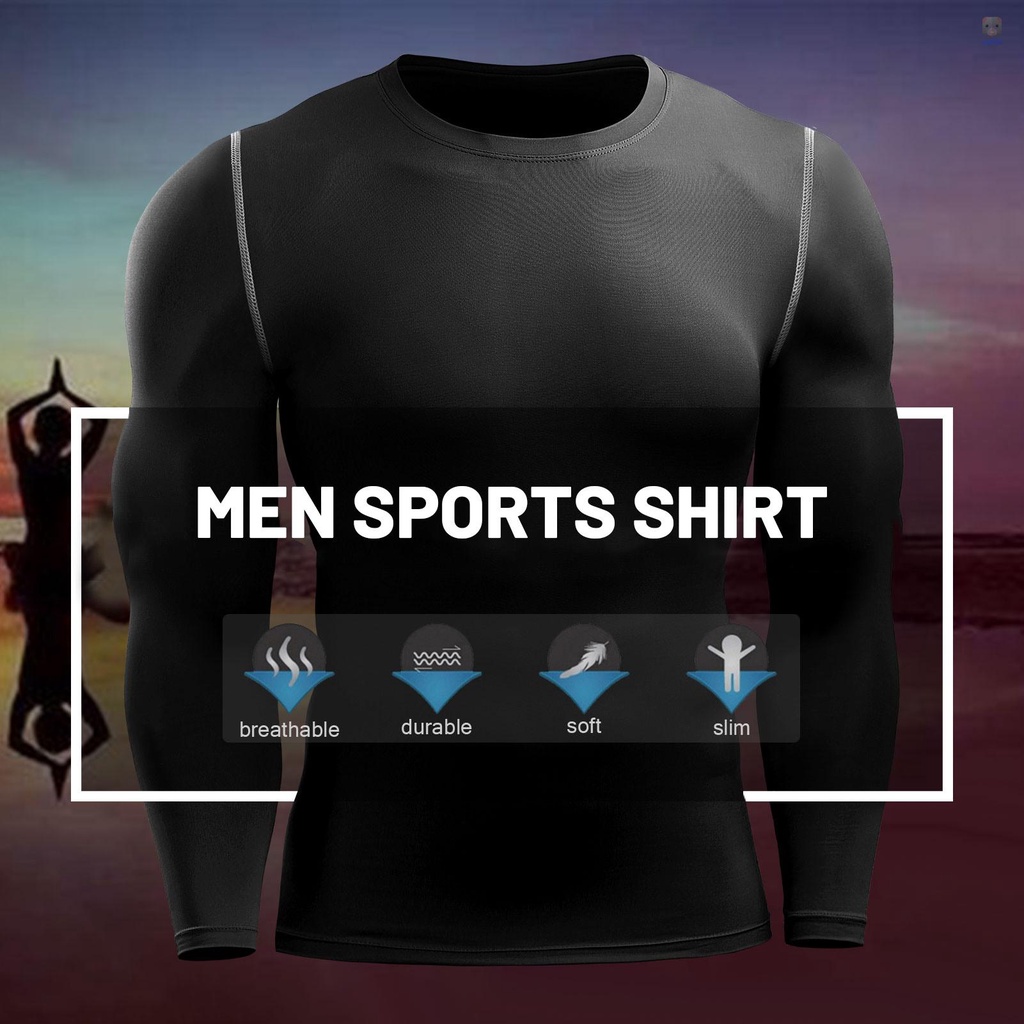 Set 3 Áo Thun Thể Thao Dài Tay Khô Nhanh Chống Ẩm Cho Nam