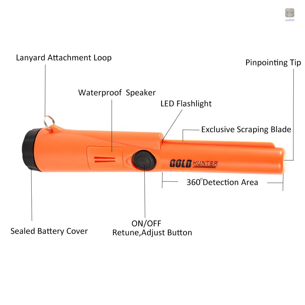 Máy Dò Kim Loại Cầm Tay Độ Nhạy Cao Chống Thấm Nước Có Đèn LED