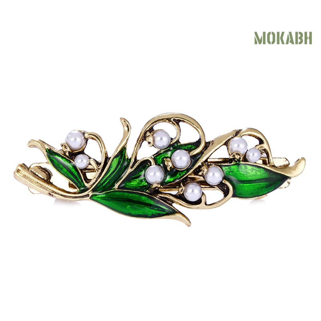 Kẹp Tóc Hình Lá Xanh Chống Trượt Kiểu Dáng Thanh Lịch