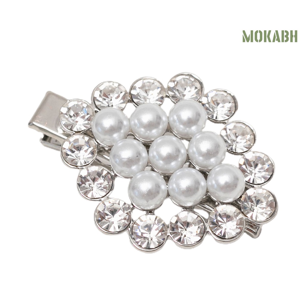 Kẹp Tóc Hình Thoi Đính Ngọc Trai Nhân Tạo Lấp Lánh Thời Trang Cho Nữ