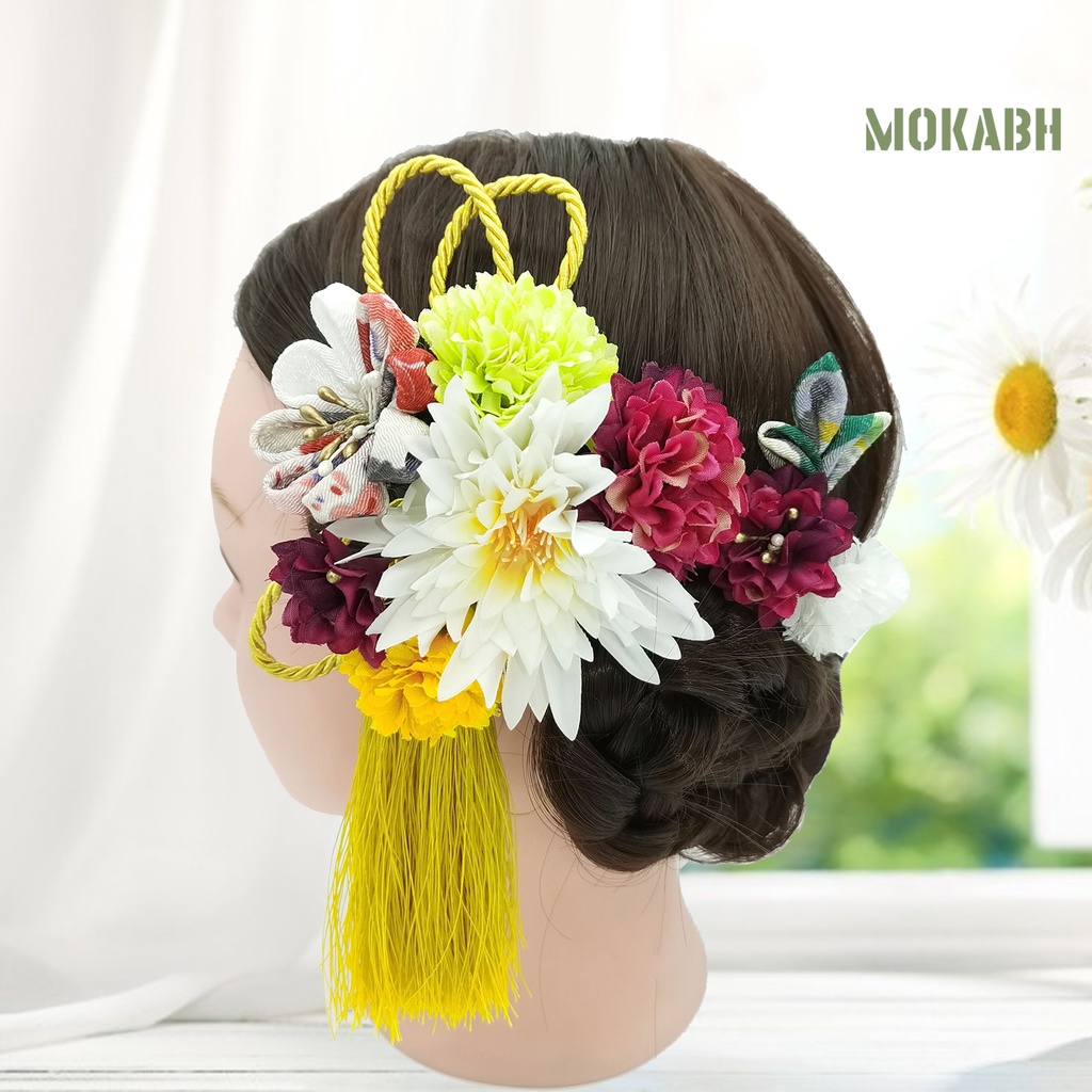 Bộ 2 Kẹp Tóc Họa Tiết Hoa Nhiều Màu Sắc Phong Cách Nhật Bản